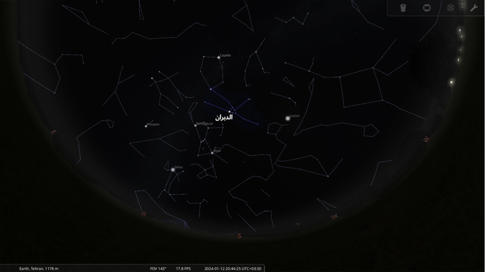 صورت های فلکی آسمان زمستان - موقعیت صورت فلکی ثور یا گاو در آسمان